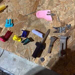 Vintage Greist USA Sewing Machine Parts Lot Screwdriver Seam Guide Attachments